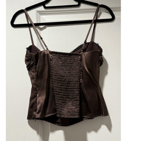 Reformation Ursula Top - 100% Silk- Size 0 (XS) - Dark Brown - Picture 9 of 13